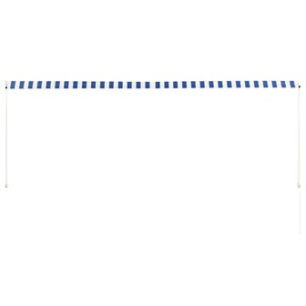 Luifel uittrekbaar 350x150 cm blauw en wit 4