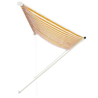 Luifel uittrekbaar 350x150 cm geel en wit 2