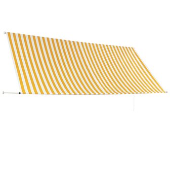 Luifel uittrekbaar 350x150 cm geel en wit 3