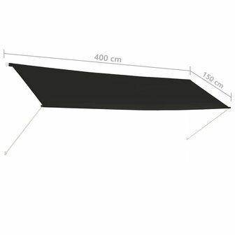 Luifel uittrekbaar 400x150 cm antraciet 8