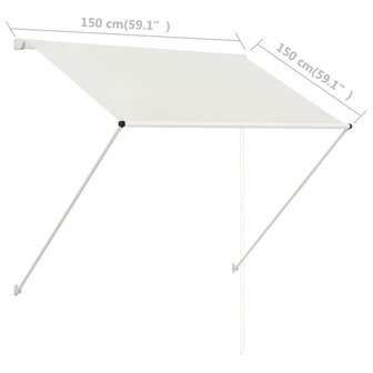 Luifel uittrekbaar 150x150 cm cr&egrave;me 8
