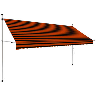 Luifel handmatig uittrekbaar 350 cm oranje en bruin 1