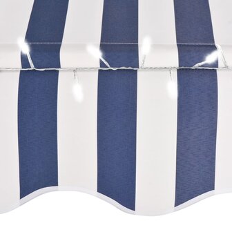 Luifel handmatig uitschuifbaar met LED 100 cm blauw en wit 5