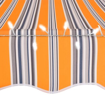 Luifel handmatig uitschuifbaar met LED 200 cm geel en blauw 5