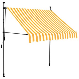Luifel handmatig uitschuifbaar met LED 200 cm wit en oranje 2