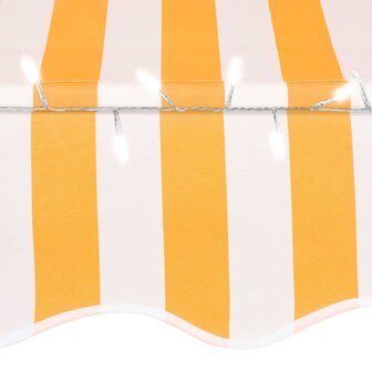 Luifel handmatig uitschuifbaar met LED 200 cm wit en oranje 5