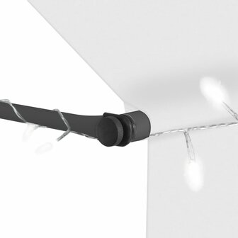 Luifel handmatig uitschuifbaar met LED 350 cm cr&egrave;mekleurig 5