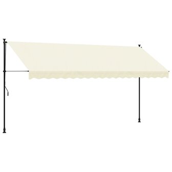 Luifel uittrekbaar 400x150 cm stof en staal cr&egrave;mekleurig 2
