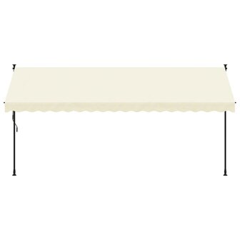 Luifel uittrekbaar 400x150 cm stof en staal cr&egrave;mekleurig 3