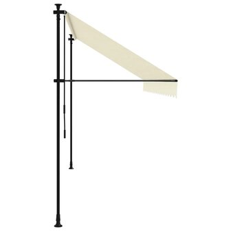 Luifel uittrekbaar 400x150 cm stof en staal cr&egrave;mekleurig 4