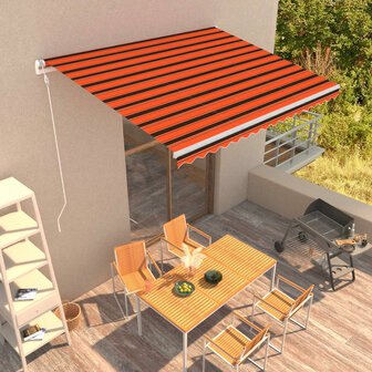 Luifel automatisch uittrekbaar 400x300 cm oranje en bruin 1