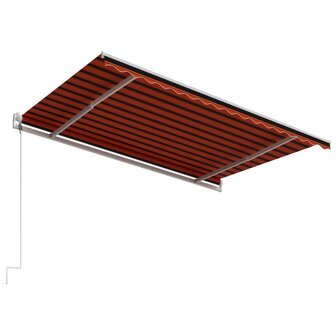 Luifel automatisch uittrekbaar 400x300 cm oranje en bruin 4
