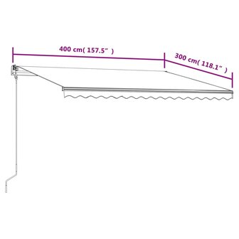 Luifel automatisch uittrekbaar 400x300 cm oranje en bruin 9