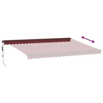 Luifel automatisch uittrekbaar 500x300 cm bordeauxrood 5