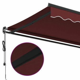 Luifel automatisch uittrekbaar 500x300 cm bordeauxrood 7