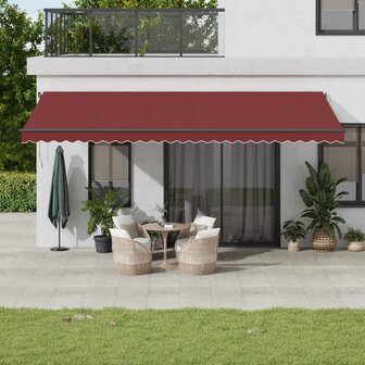 Luifel automatisch uittrekbaar 600x300 cm bordeauxrood 1