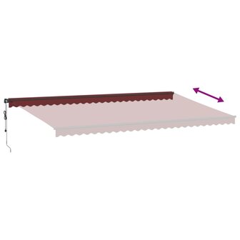 Luifel automatisch uittrekbaar 600x300 cm bordeauxrood 5
