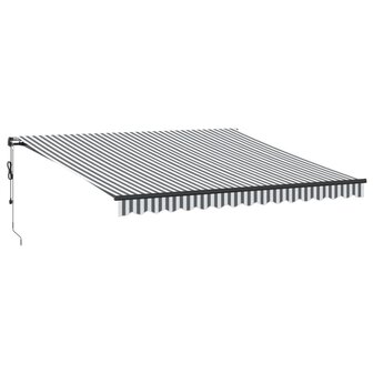 Luifel automatisch uittrekbaar 450x300 cm antracietkleur en wit 2