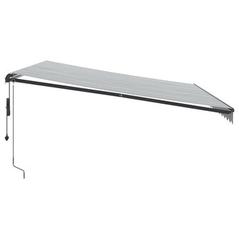 Luifel automatisch uittrekbaar 450x300 cm antracietkleur en wit 4