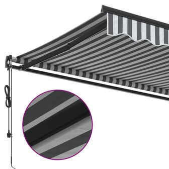 Luifel automatisch uittrekbaar 450x300 cm antracietkleur en wit 7