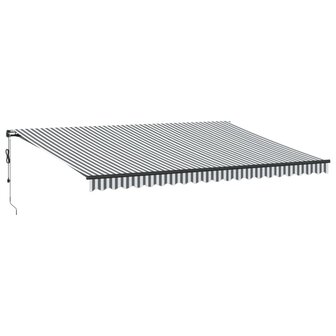 Luifel automatisch uittrekbaar 500x300 cm antracietkleur en wit 2