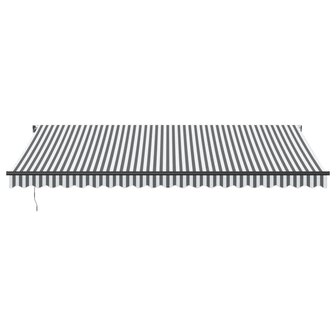 Luifel automatisch uittrekbaar 500x300 cm antracietkleur en wit 3