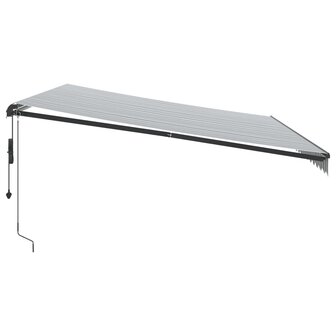 Luifel automatisch uittrekbaar 500x300 cm antracietkleur en wit 4
