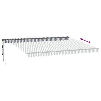 Luifel automatisch uittrekbaar 500x300 cm antracietkleur en wit 5