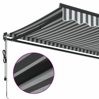Luifel automatisch uittrekbaar 500x300 cm antracietkleur en wit 7