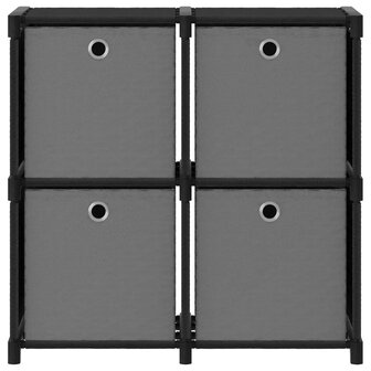Kast met 4 vakken met boxen 69x30x72,5 cm stof zwart 2