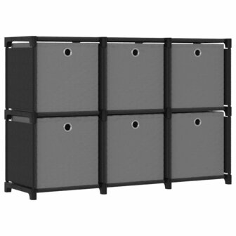 Kast met 6 vakken met boxen 103x30x72,5 cm stof zwart 1
