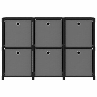 Kast met 6 vakken met boxen 103x30x72,5 cm stof zwart 2