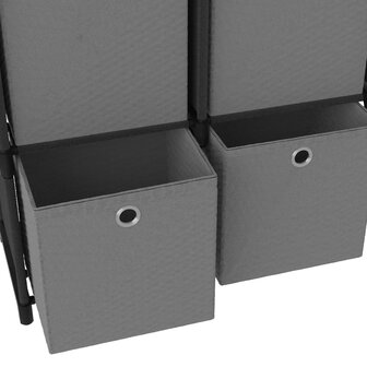 Kast met 6 vakken met boxen 103x30x72,5 cm stof zwart 6