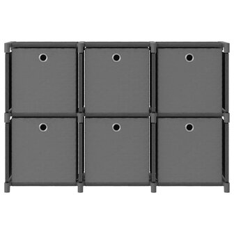 Kast met 6 vakken met boxen 103x30x72,5 cm stof grijs 2