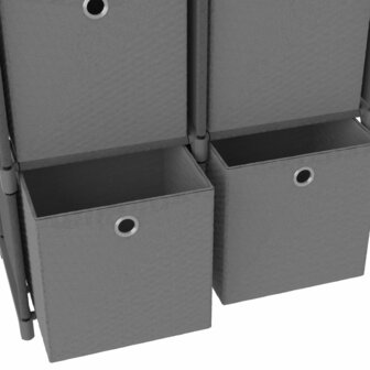 Kast met 6 vakken met boxen 103x30x72,5 cm stof grijs 6