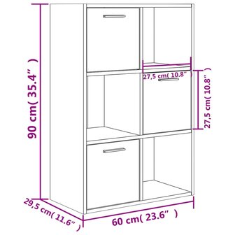 Opbergkast 60x29,5x90 cm bewerkt hout sonoma eikenkleurig 10