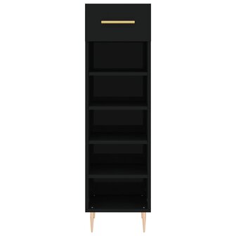 Schoenenkast 30x35x105 cm bewerkt hout zwart 6