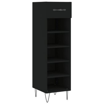 Schoenenkast 30x35x105 cm bewerkt hout zwart 2