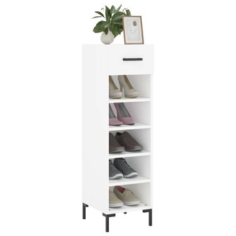 Schoenenkast 30x35x105 cm bewerkt hout wit 3