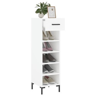 Schoenenkast 30x35x105 cm bewerkt hout wit 4