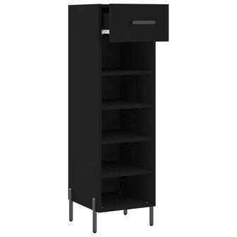 Schoenenkast 30x35x105 cm bewerkt hout zwart 5