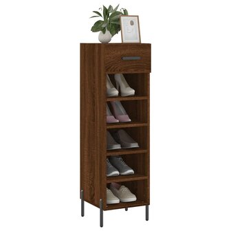 Schoenenkast 30x35x105 cm bewerkt hout bruin eikenkleur 3