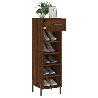 Schoenenkast 30x35x105 cm bewerkt hout bruin eikenkleur 4
