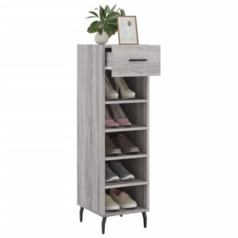 Schoenenkast 30x35x105 cm bewerkt hout grijs sonoma eikenkleur 4