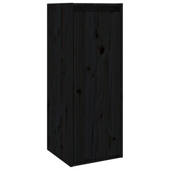 Wandkast 30x30x80 cm massief grenenhout zwart 2
