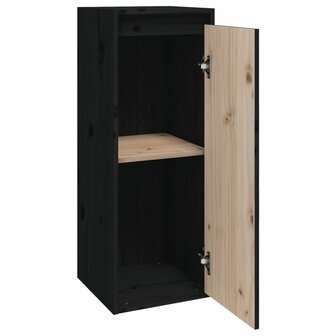 Wandkast 30x30x80 cm massief grenenhout zwart 6