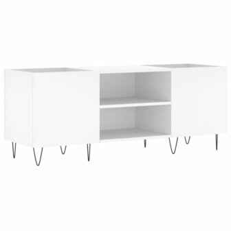 Platenkast 121x38x48 cm bewerkt hout wit 2