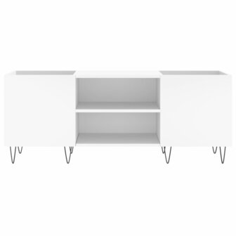 Platenkast 121x38x48 cm bewerkt hout wit 4