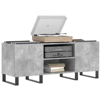 Platenkast 121x38x48 cm bewerkt hout betongrijs 3