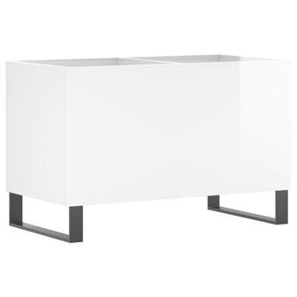 Platenkast 74,5x38x48 cm bewerkt hout hoogglans wit 2